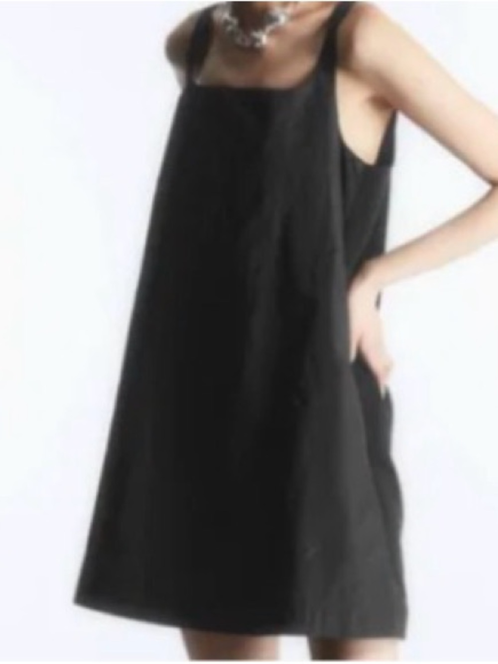 Cos beautiful new dress charcoal gray black nylon (like waterproof fabric front